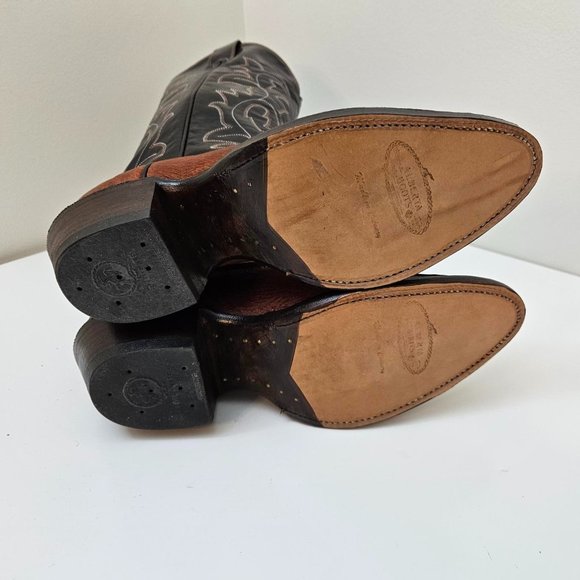 29. Cowboy (girl) boots. Brown shark leather. Size 10.5 D - Picture 8 of 11